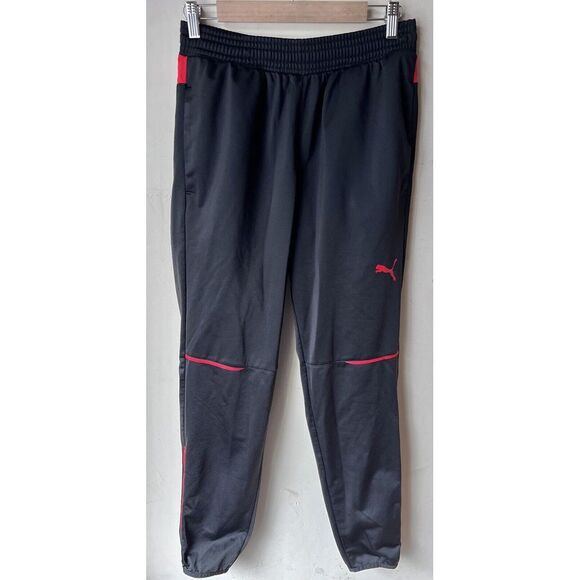Puma Men's Jogging Pant Size M Pipeline Black Training Track Athletic Mesh‎ Zips - Picture 1 of 7